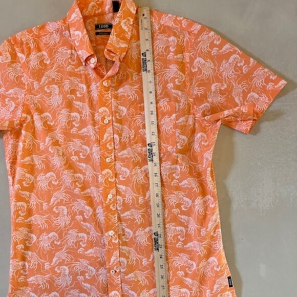IZOD | Hawaiian Stretch Poplin Lobster Print Men's Shirt Size L/G - Picture 10 of 12